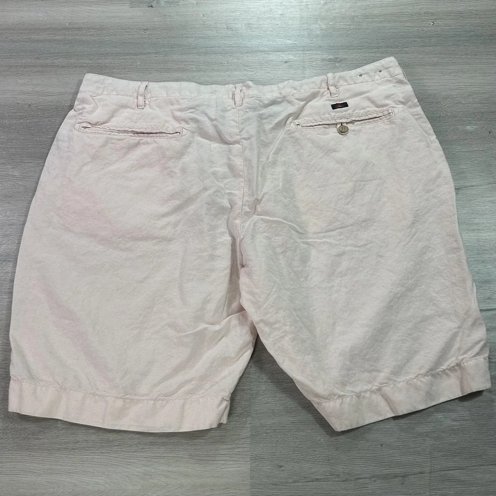 Faherty Brand Shorts Mens 40 Pink‎ Linen Cotton Chino Flat Front Golf Casual